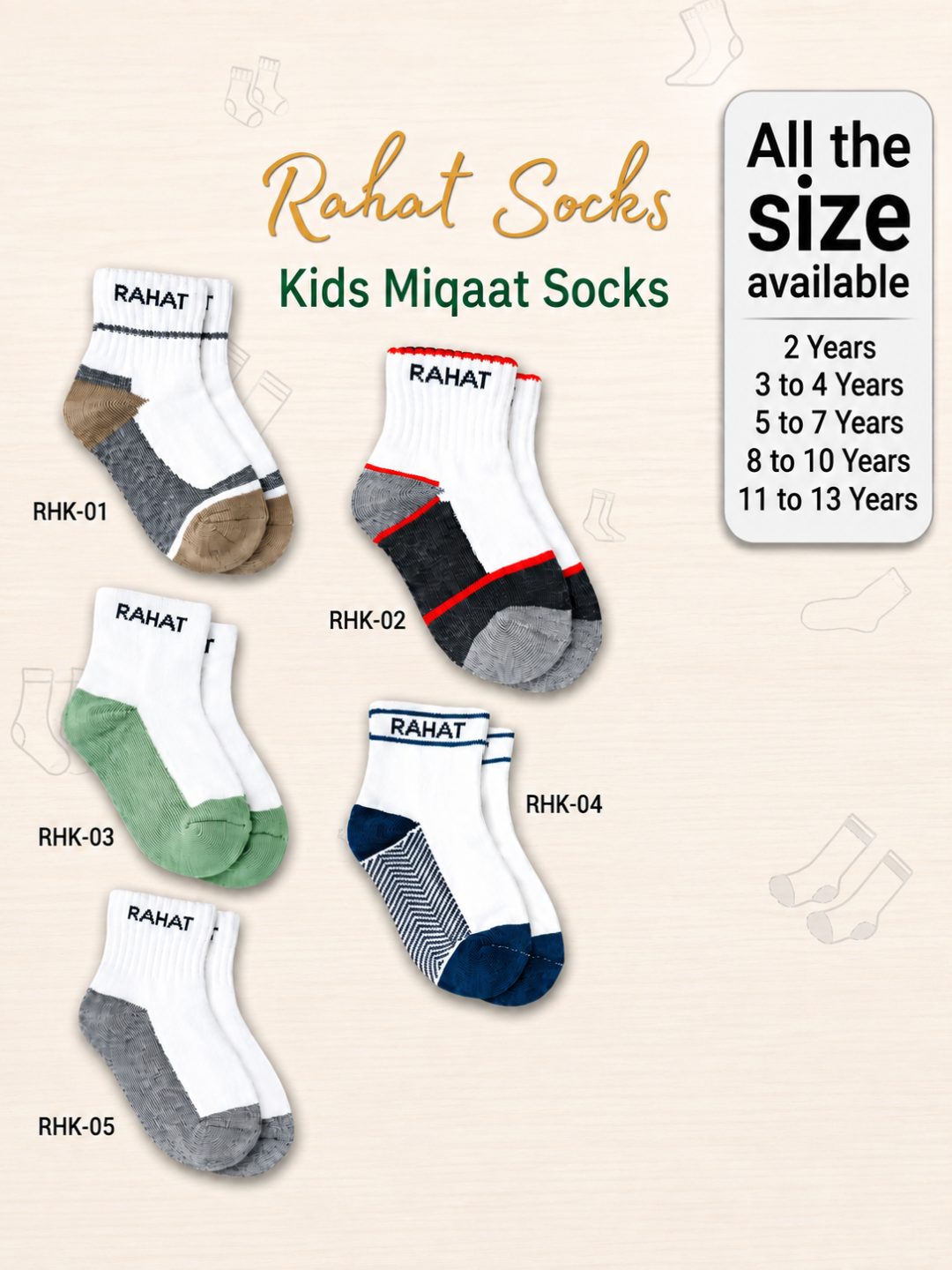 Rahat Kids Miqaat Socks Collection