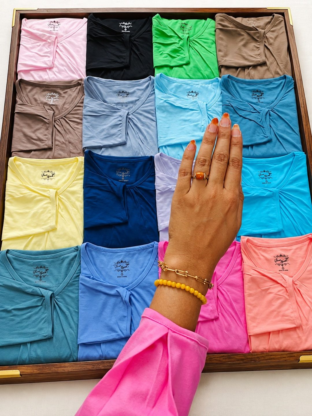 Colourful Scalloped Neck Tops