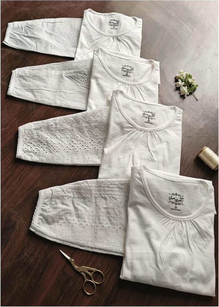 White Hakoba Sleev Top